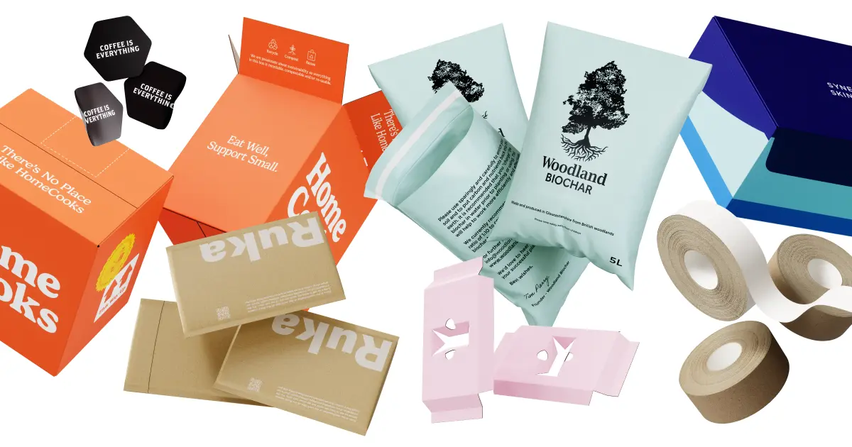 3D render of floating custom packaging